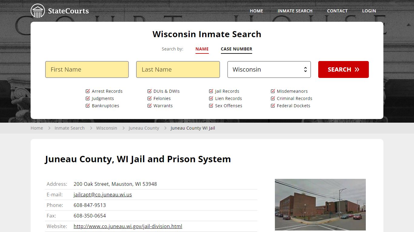 Juneau County WI Jail Inmate Records Search, Wisconsin - State Courts